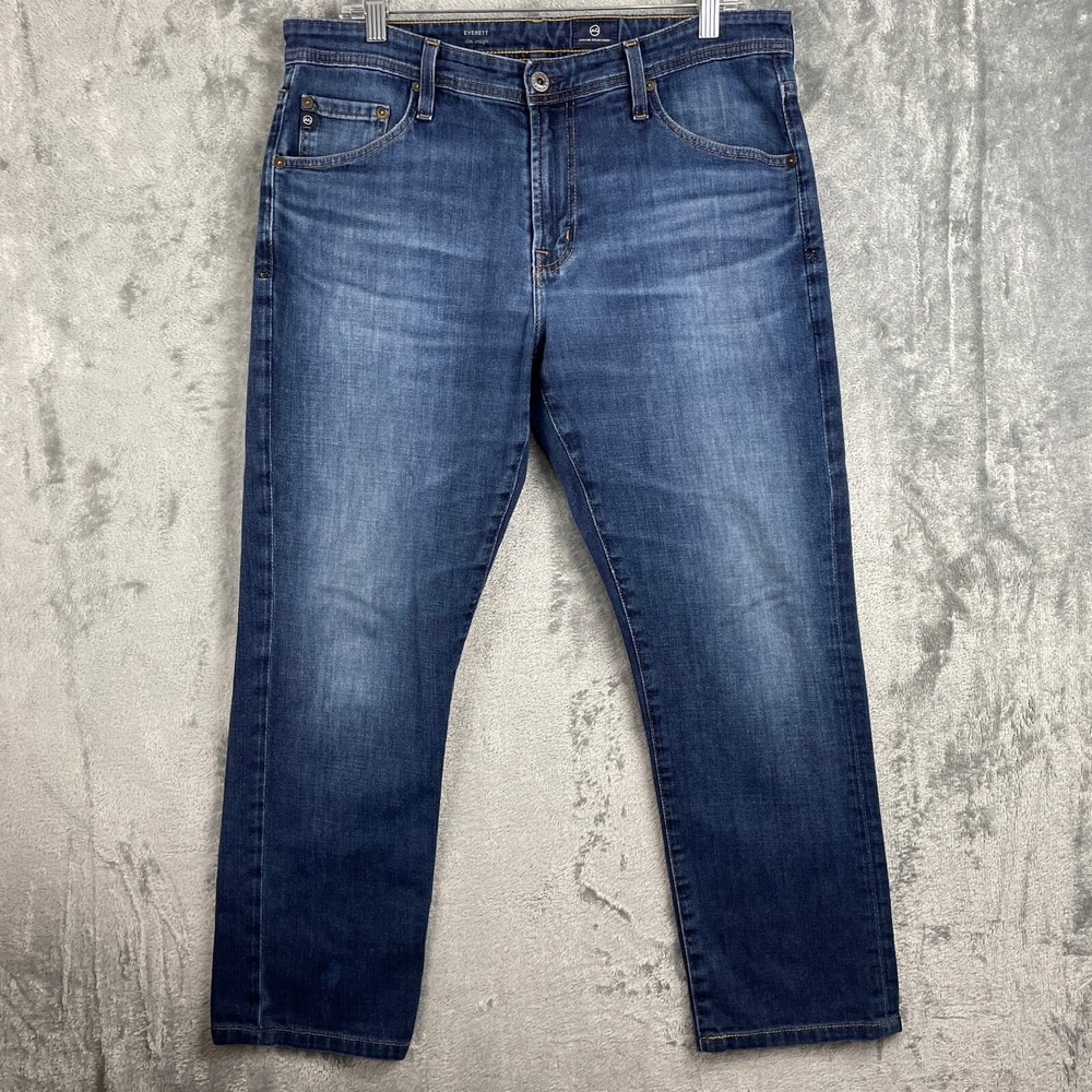 adriano goldschmied ag jeans mens 33 X 26 blue everett slim straight casual